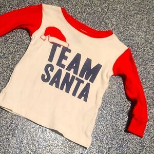 Carter's Team Santa xmas long sleeves Tshirt 3/10$